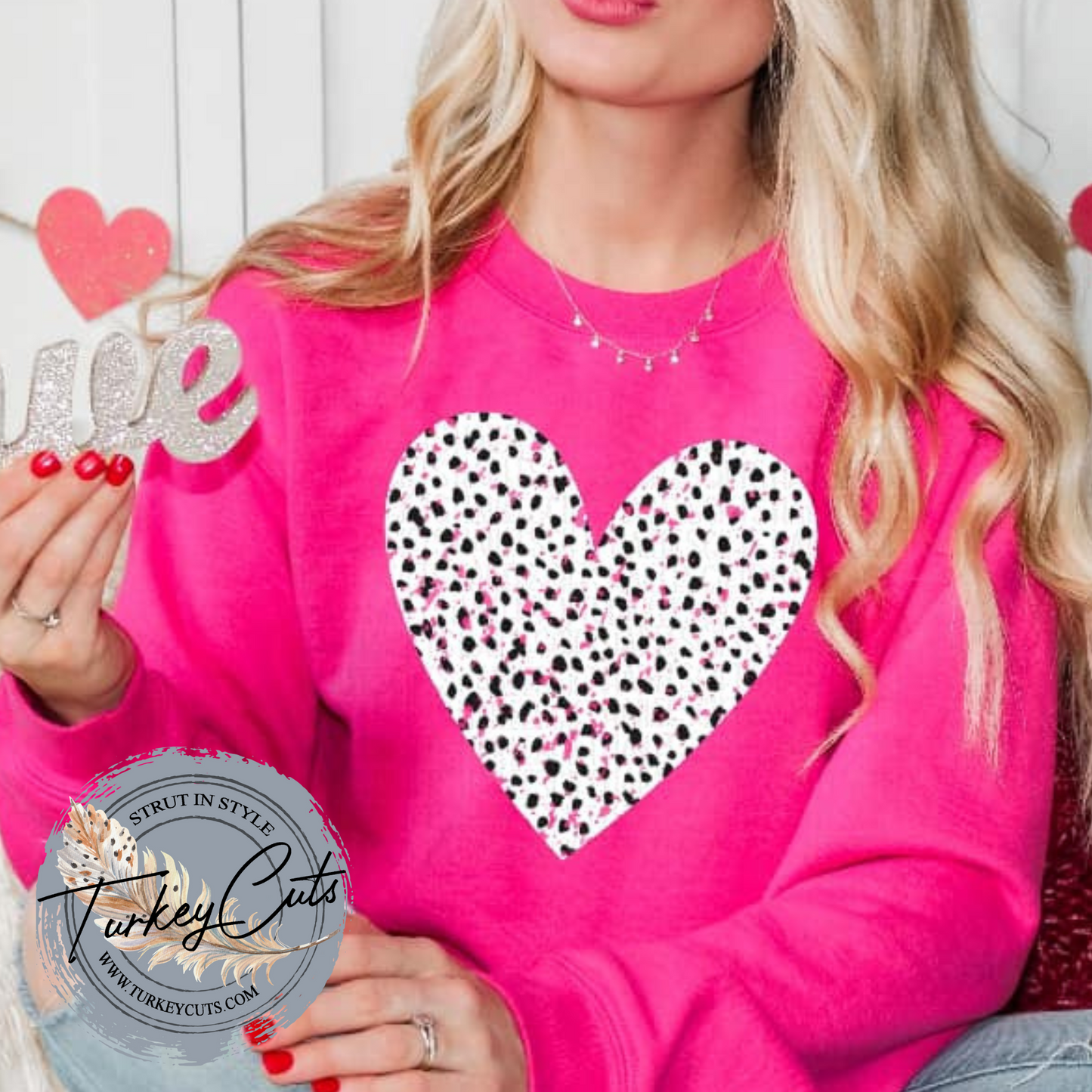 Spotted Heart Sweatshirt or Long Sleeve