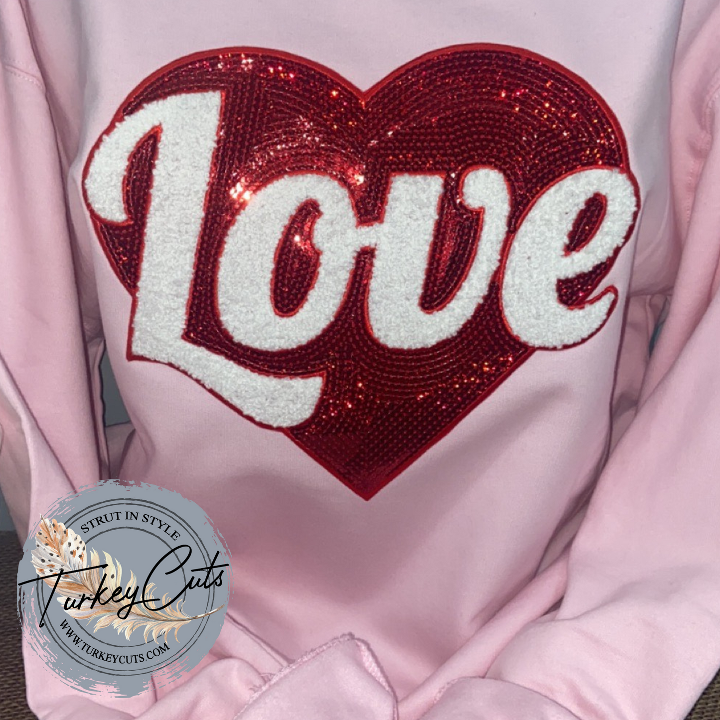 LOVE (Red) Sequin / Chenille Valentine
