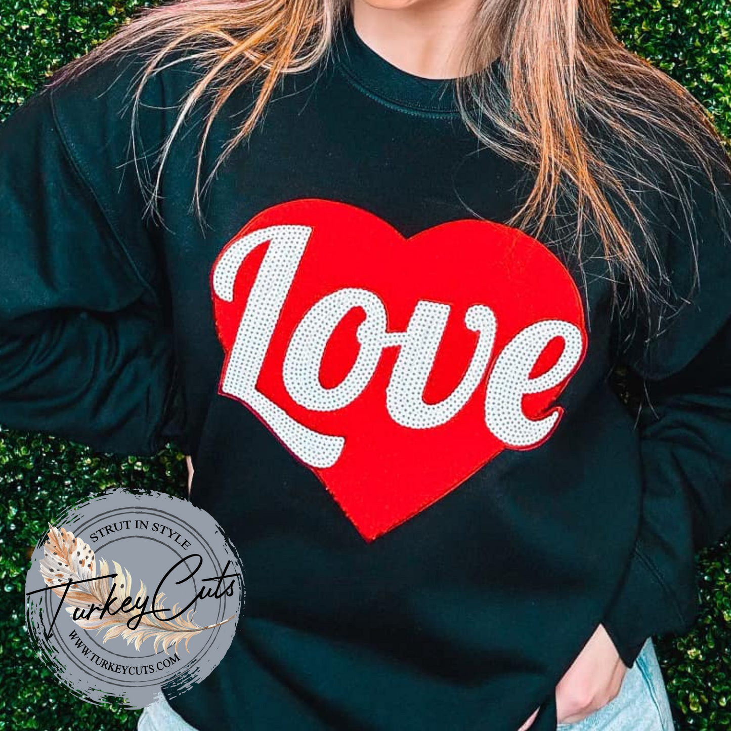 LOVE (Red) Sequin / Chenille Valentine