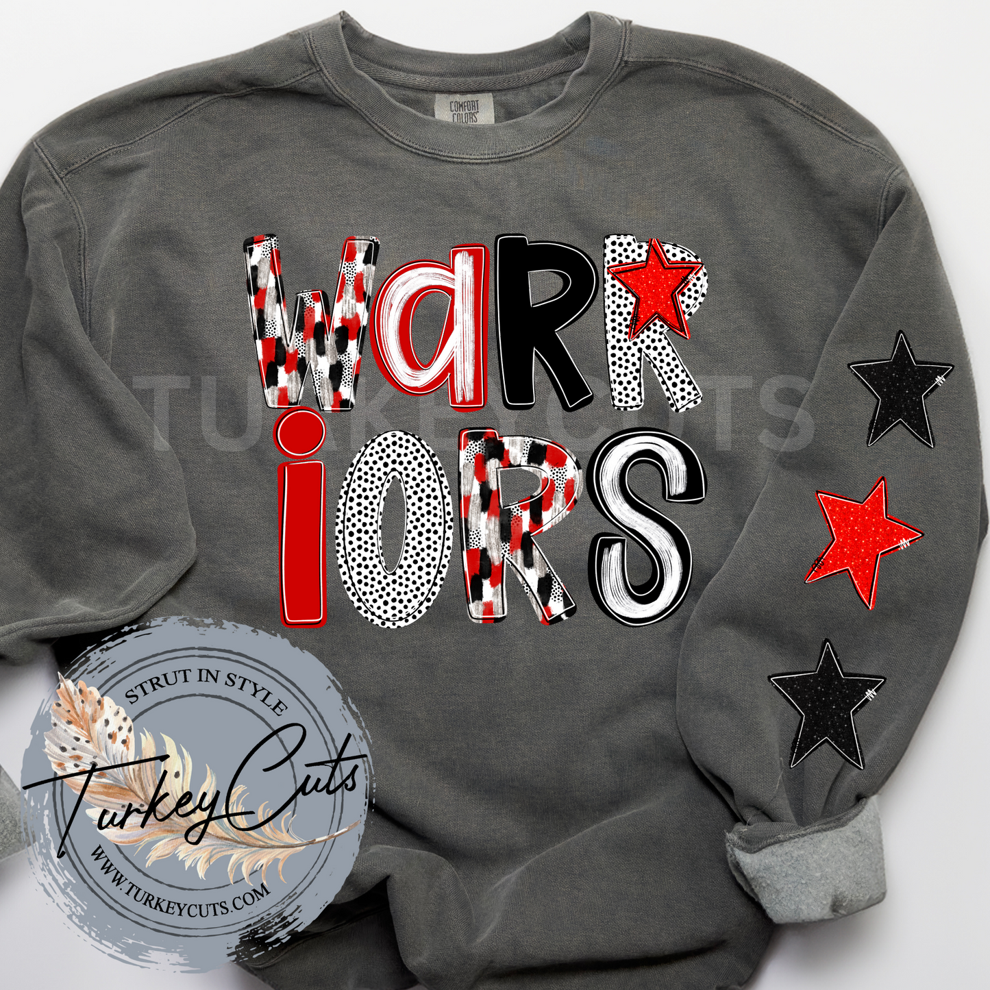 WARRIORS Preppy School Spirit Comfort Color Sweat