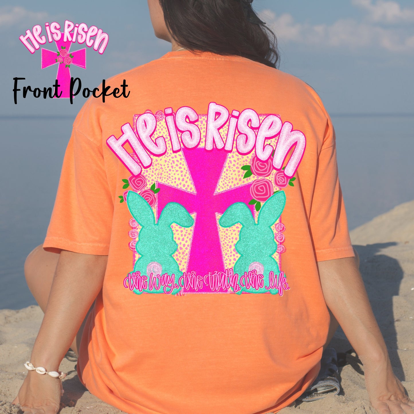 Neon He Is Risen Comfort Tee