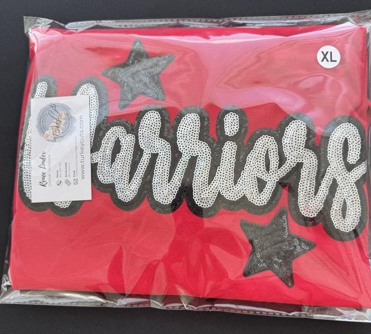 Warriors OR Raiders Sequin Comfort Tee