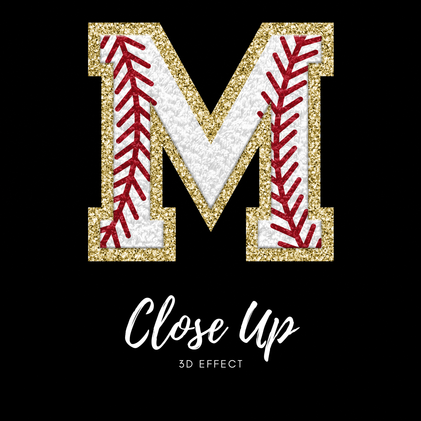 Baseball Chenille (3D Effect) Alphabet Sweatshirts