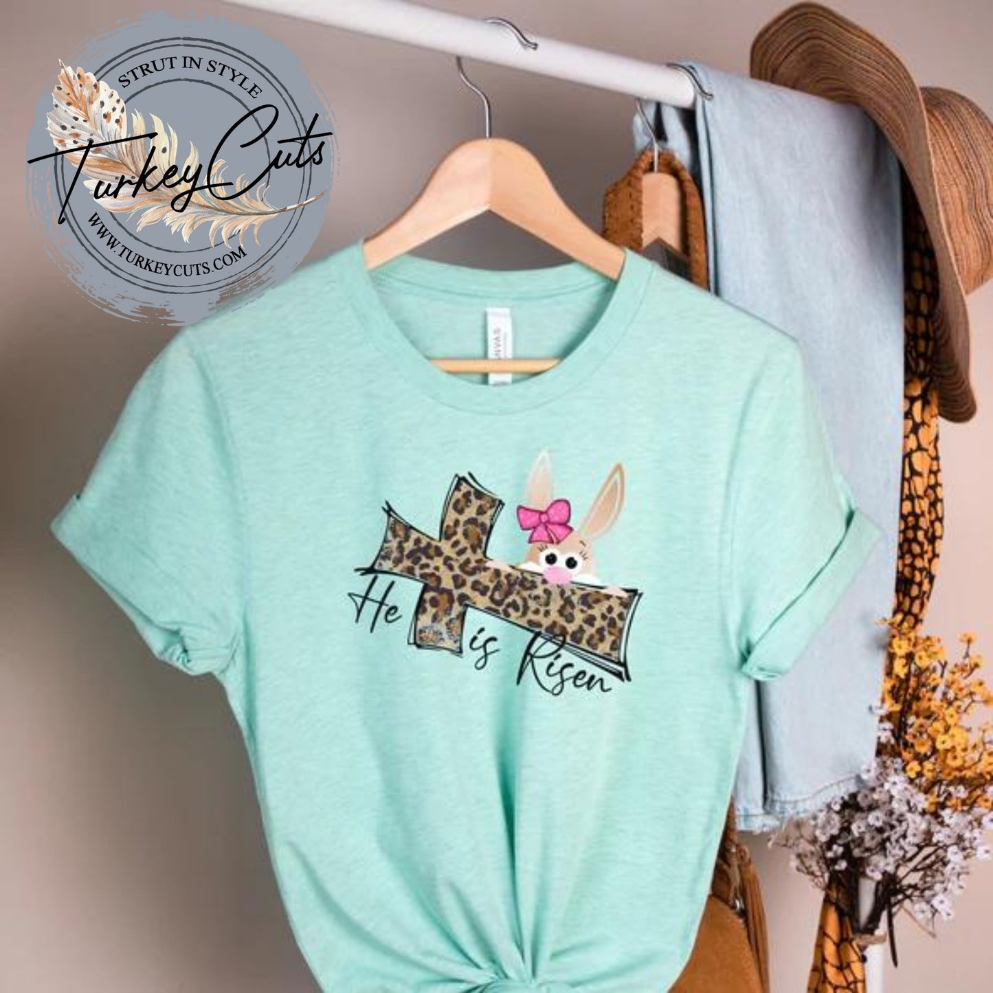 Easter Bunny Leopard Cross Tee!!