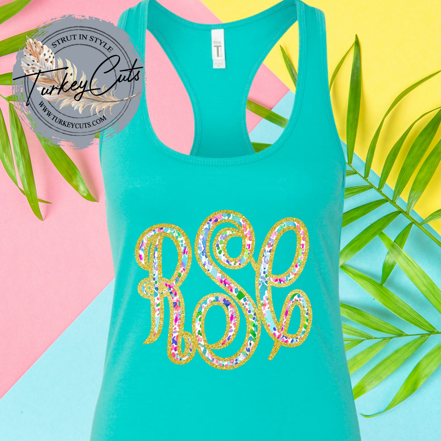 NEW Floral Vine Monogram Tanks!!