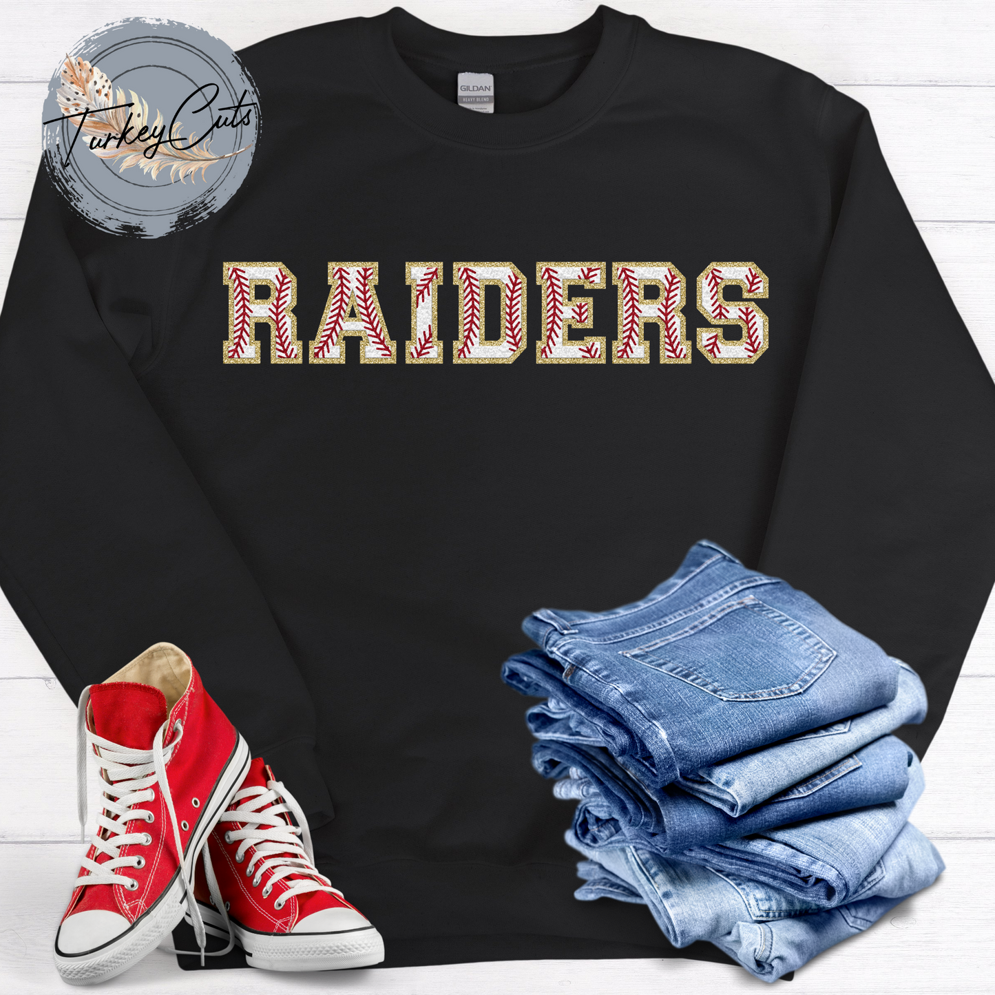 Baseball Chenille (3D Effect) Alphabet Sweatshirts