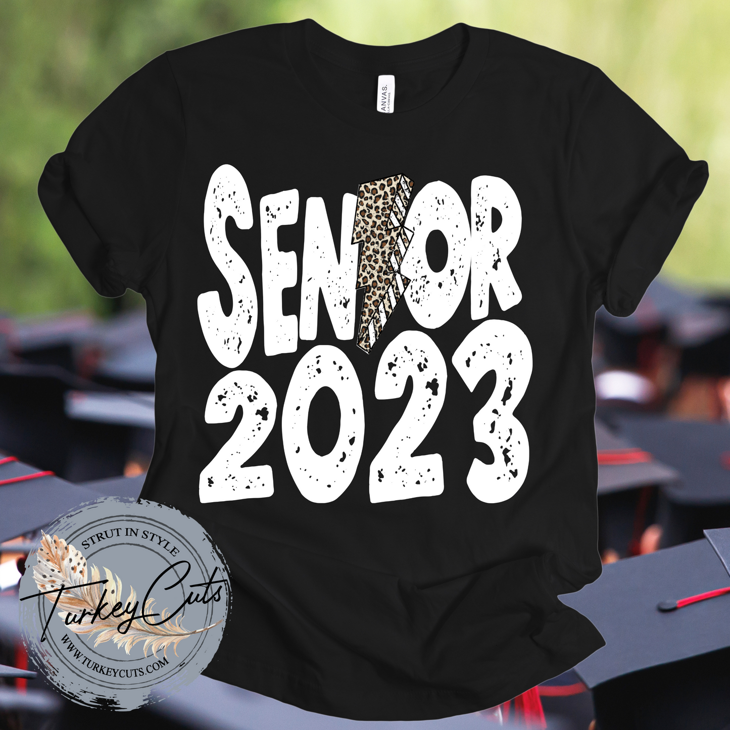 Senior 2023 Leopard Lightning Bolt