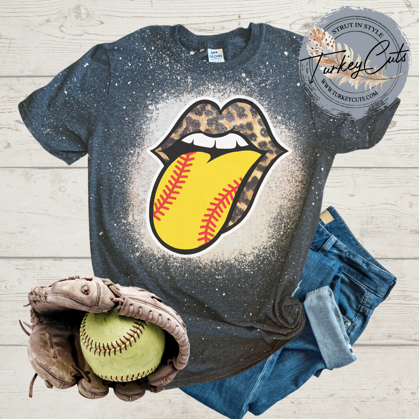 Retro Softball Mouth - Youth