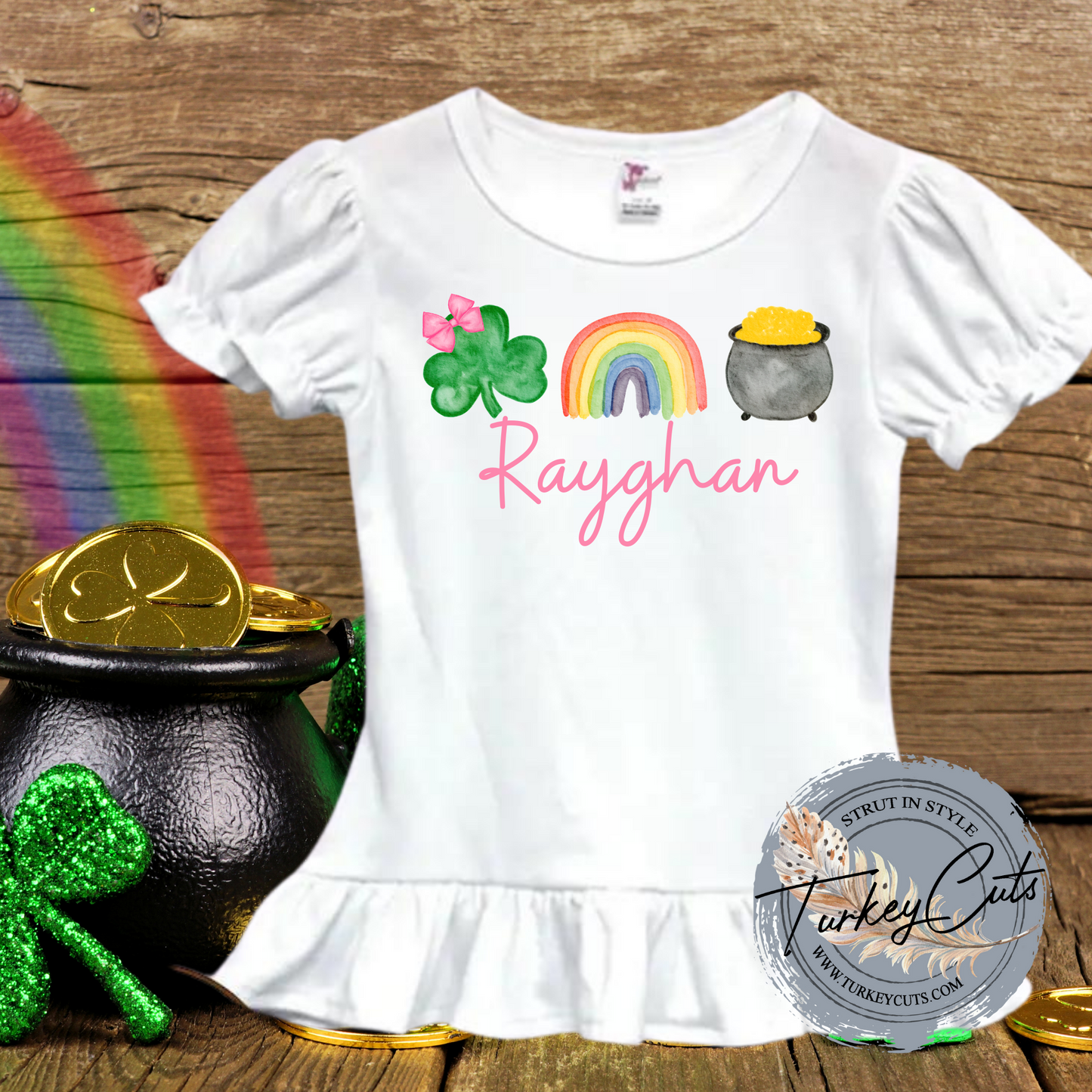 Girl's St. Patricks Day Personalized Ruffle