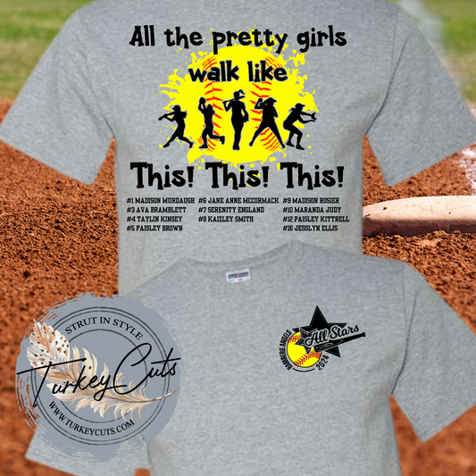 ANGELS ALL STARS Walk Like This Jerzees Tee