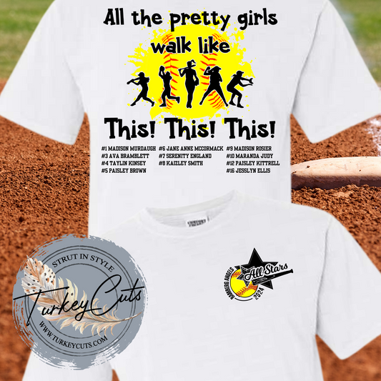 ANGELS ALL STARS Walk Like This Comfort Color Tee