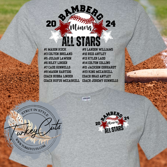 Bamberg Baseball MINORS All Stars JERZEES Tee