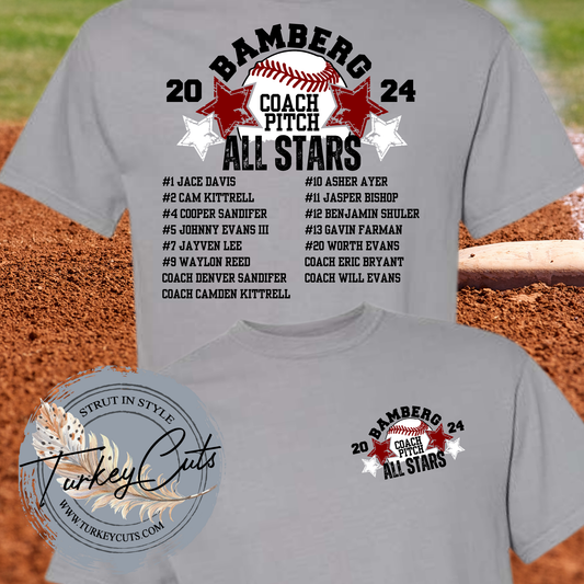 Bamberg Baseball Coach Pitch All Stars COMFORT COLOR Tee