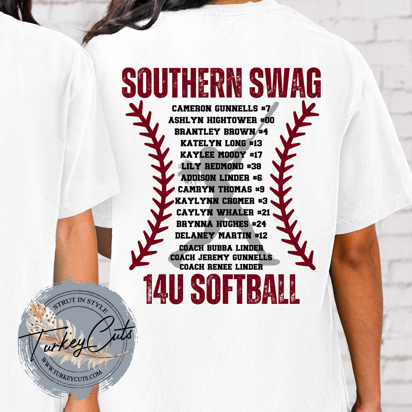Southern Swag Team Roster Tee (available for 10U, 12U, & 14U)