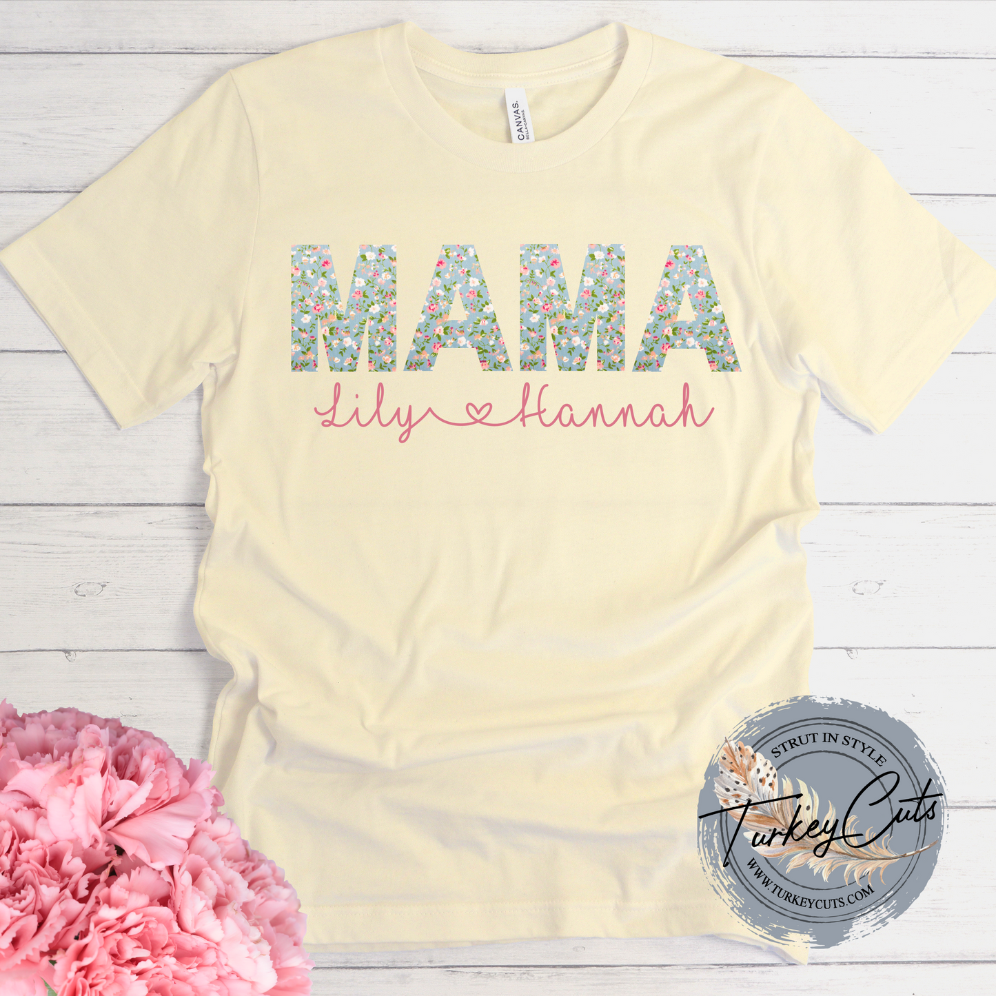 Floral Alpha Doodle Personalized Tee