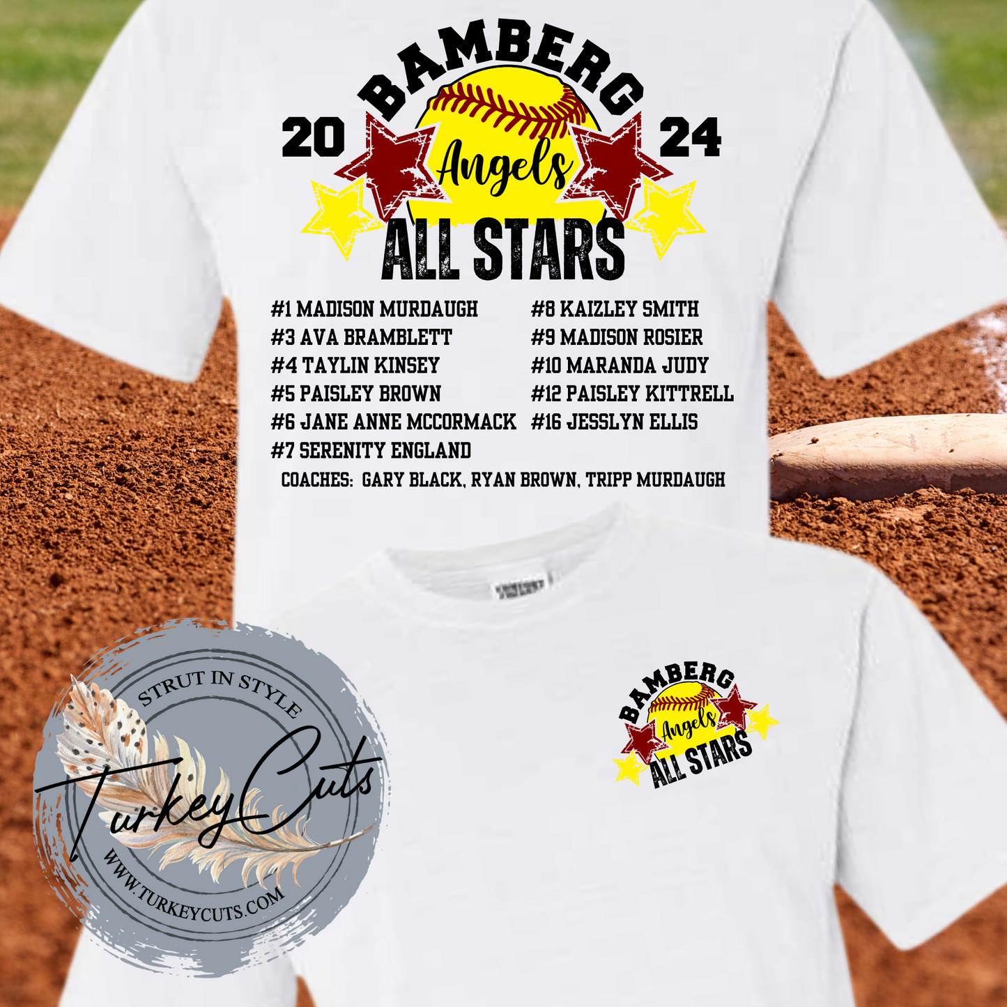 Bamberg Softball ANGELS All Stars Comfort Color Tee