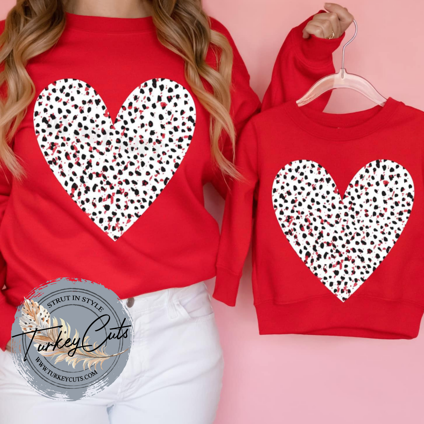 Spotted Heart Sweatshirt or Long Sleeve