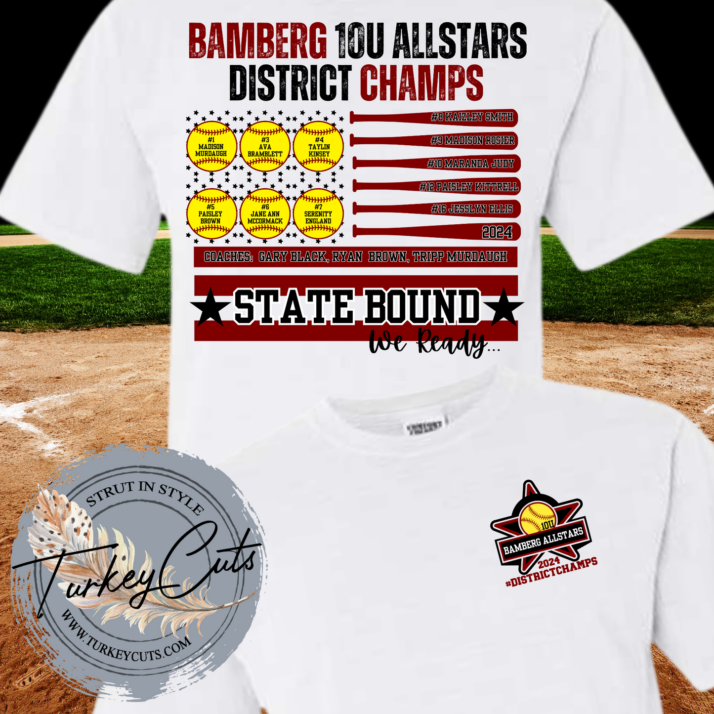 Bamberg Softball 10U All Stars State Bound COMFORT COLOR TEE