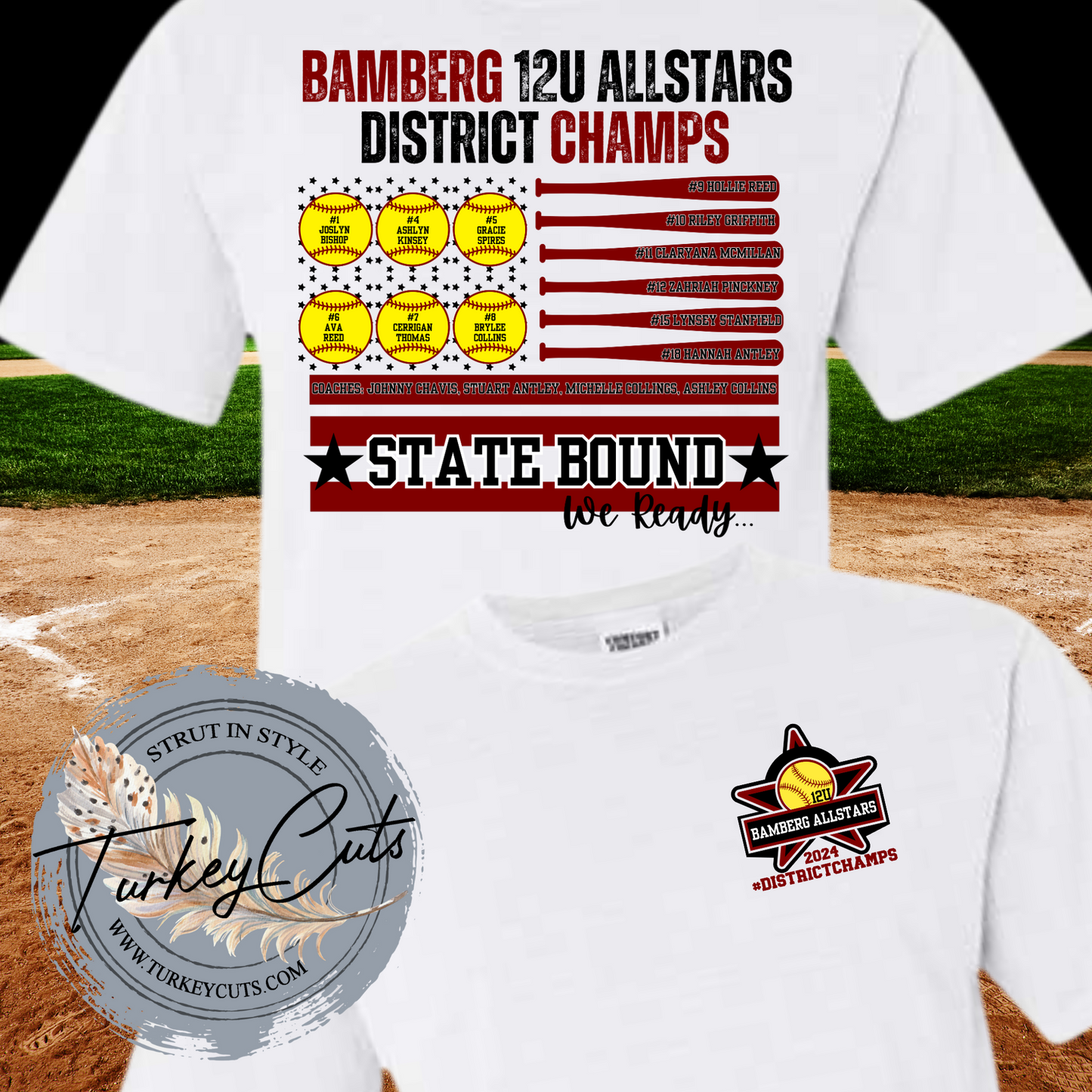 Bamberg Softball 12U All Stars State Bound COMFORT COLOR TEE