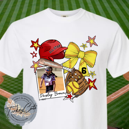 CUSTOM ALL STAR SOFTBAL PHOTO TEE