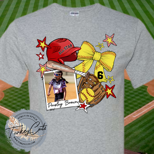 CUSTOM ALL STAR SOFTBAL PHOTO TEE