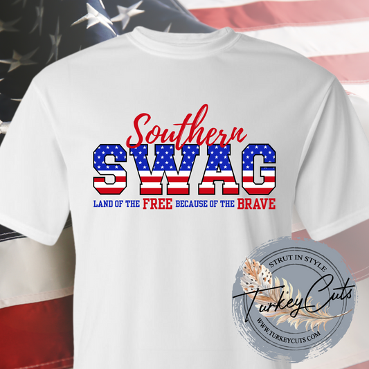 Southern Swag (Red, White & Blue) PERFORMANCE (Dri-Fit) Tee