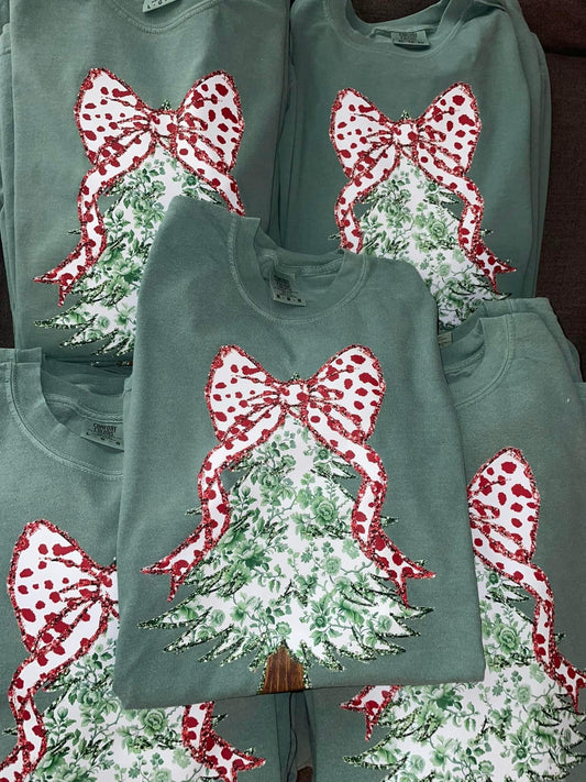 Viral Christmas Tree Faux Glitter Comfort Tee