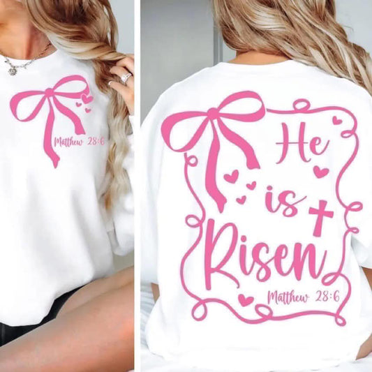 He Is Risen Wrapped in a Bow Comfort Tee