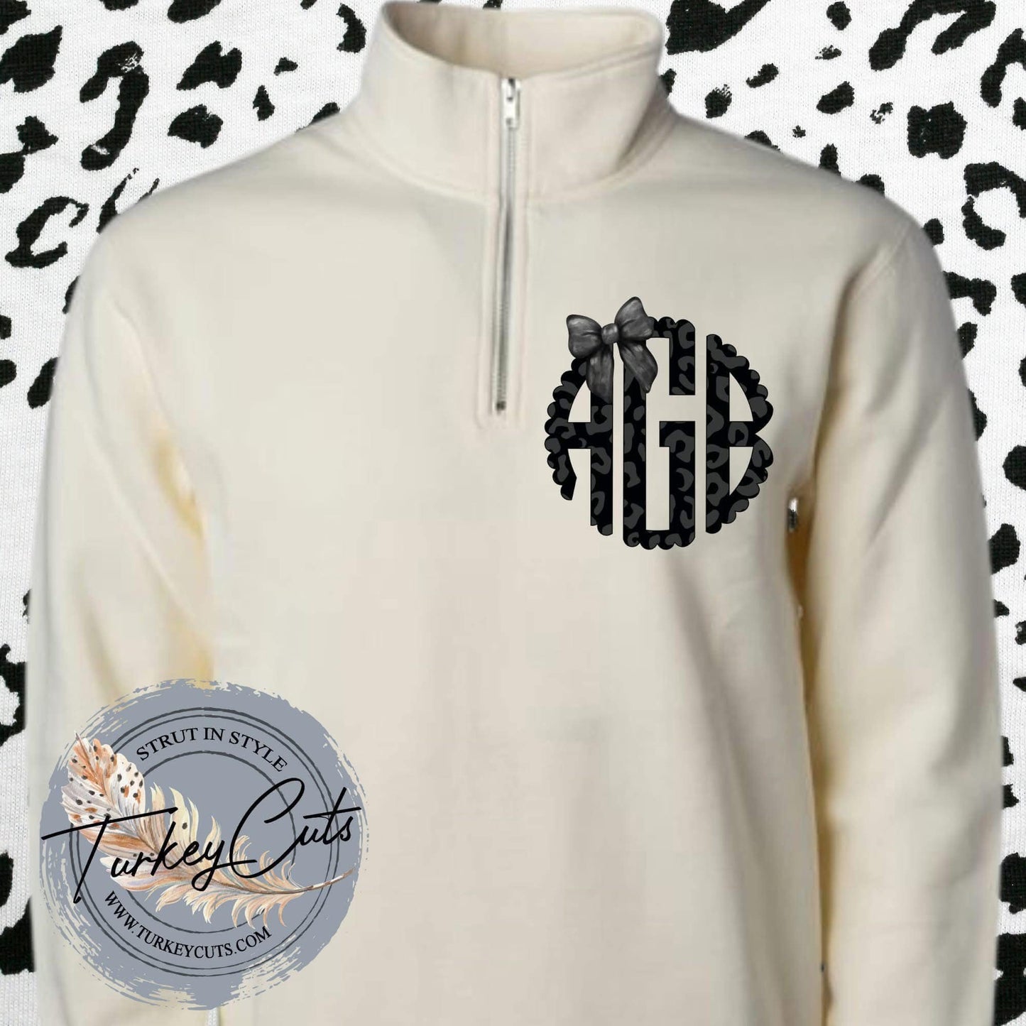 Quarter Zip Monogram Pullover