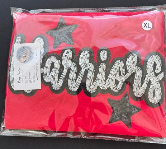 Warriors OR Raiders Sequin Comfort Tee