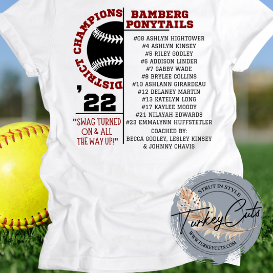 2022 Softball District Champions Mom Squad (full roster)