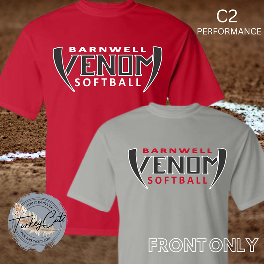 Barnwell Venom Softball C2 Performance SS Tee (Front Design ONLY)