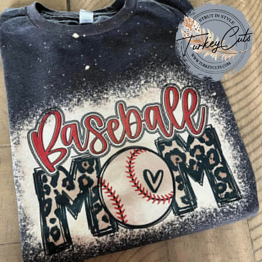 Baseball Mom Bleached Tee!!