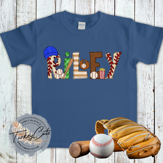 Youth Baseball Alphabet (personalized with your child's name)