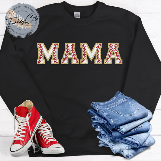 Baseball Chenille (3D Effect) Alphabet Sweatshirts