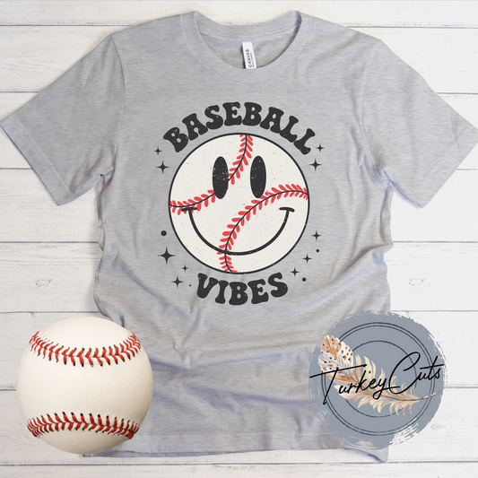 Baseball / Softball Vibes Trending Smiley - Adult