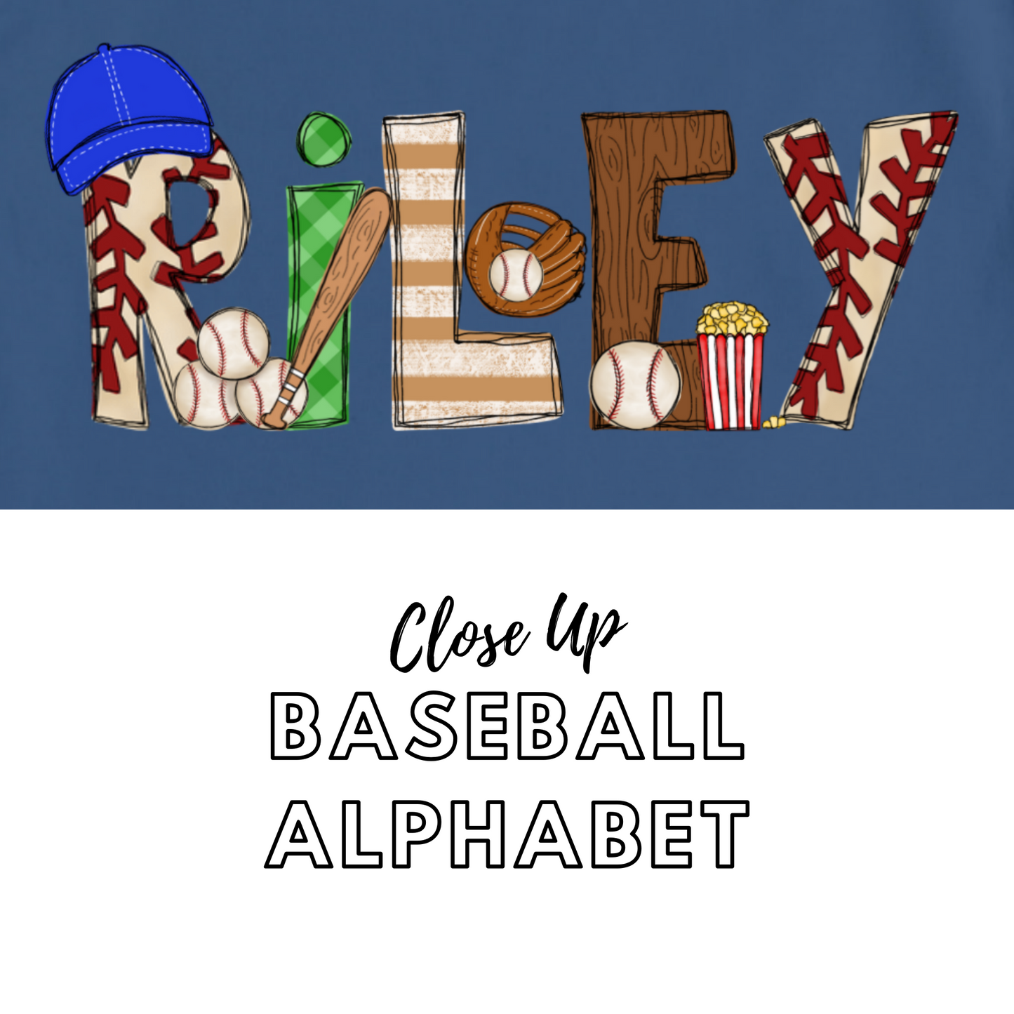 Youth Baseball Alphabet (personalized with your child's name)