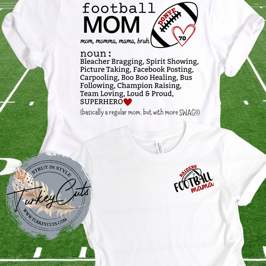 Football Mom Definition (personalized w/ child's name and number)