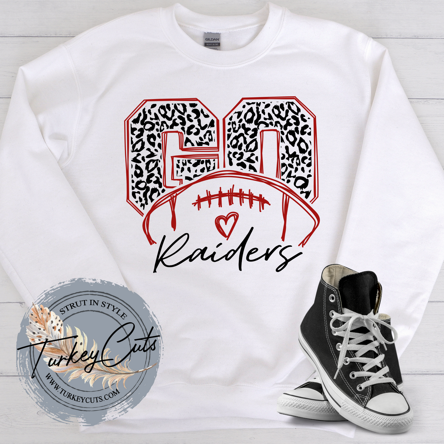 Go Raiders Leopard Football Sweatshirt