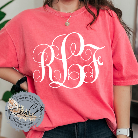 Comfort Colors FULL Monogram Tee (Choose ANY color)