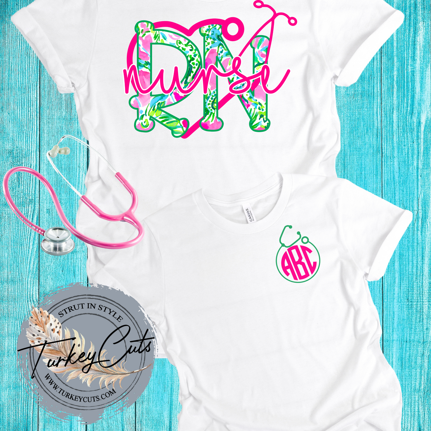 RN Floral Monogrammed Tee!