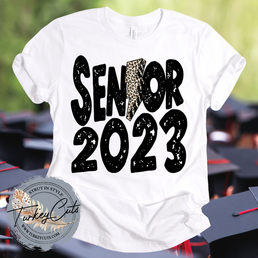Senior 2023 Leopard Lightning Bolt