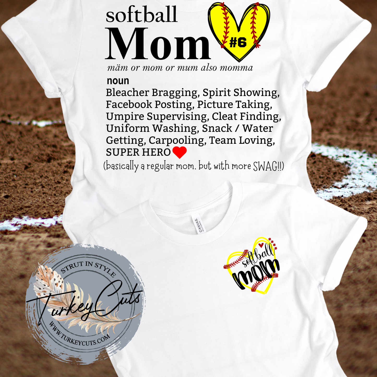 Softball Mom Definition (Personalized w/ Player Number)