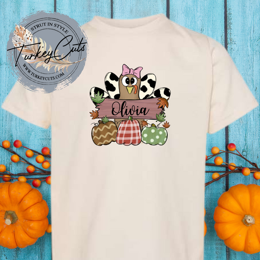 Girl's Personalized Turkey